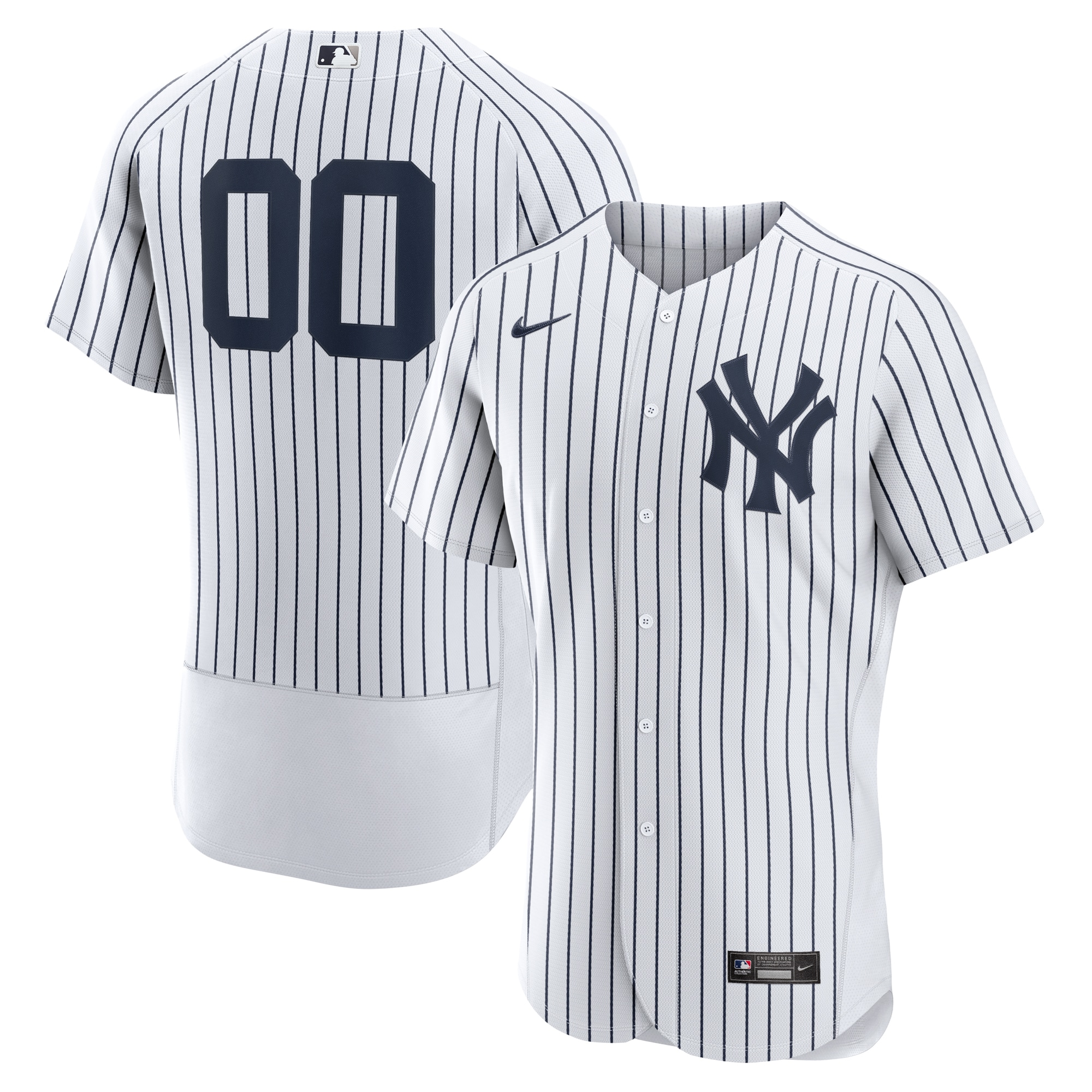 Men’s New York Yankees White Home Authentic Custom Jersey