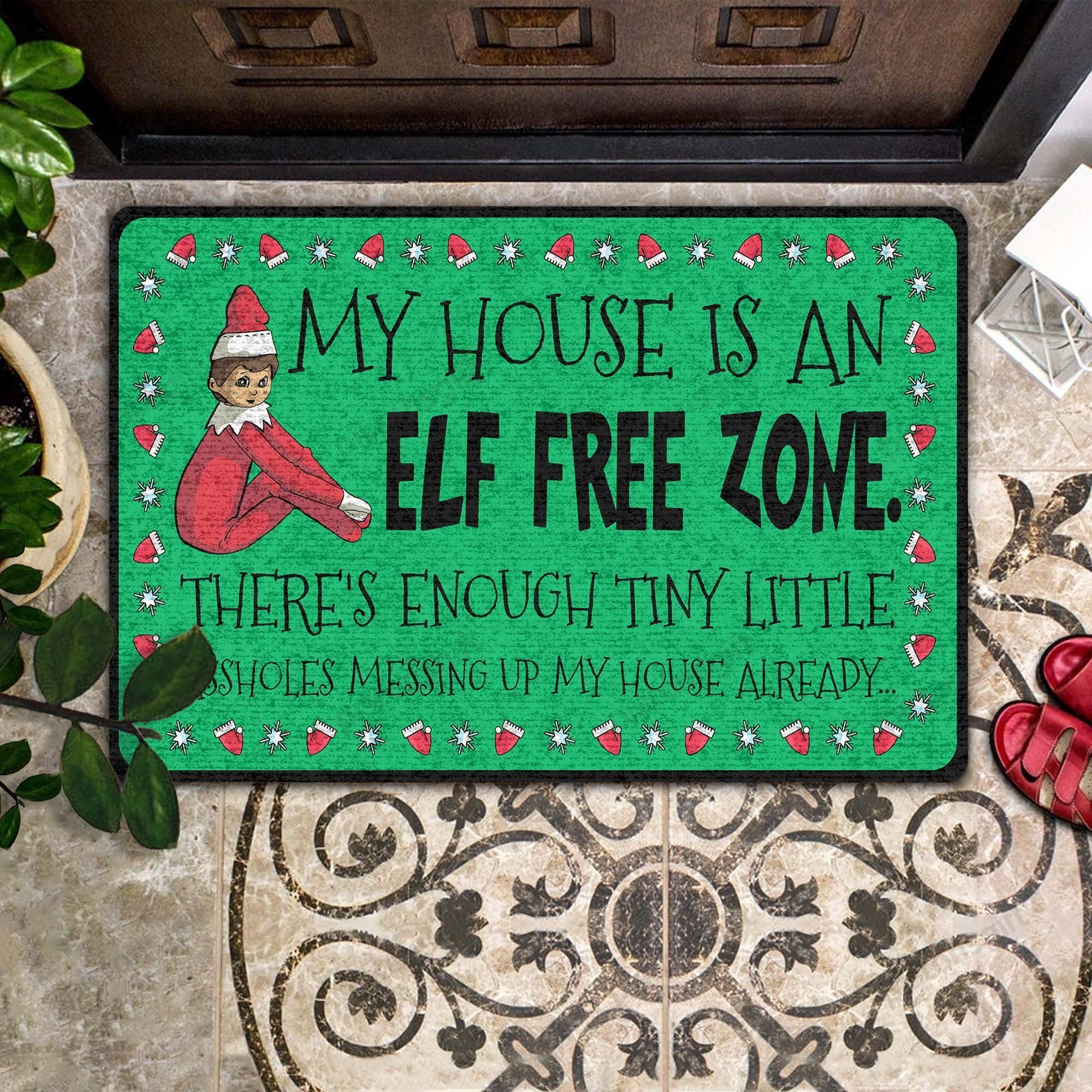 My House Is An ELF Free Zone All Over Printing Doormat