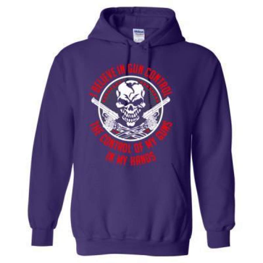 AGR I Believe In Gun Control Of Guns In My Hands – Heavy Blend™ Hooded Sweatshirt