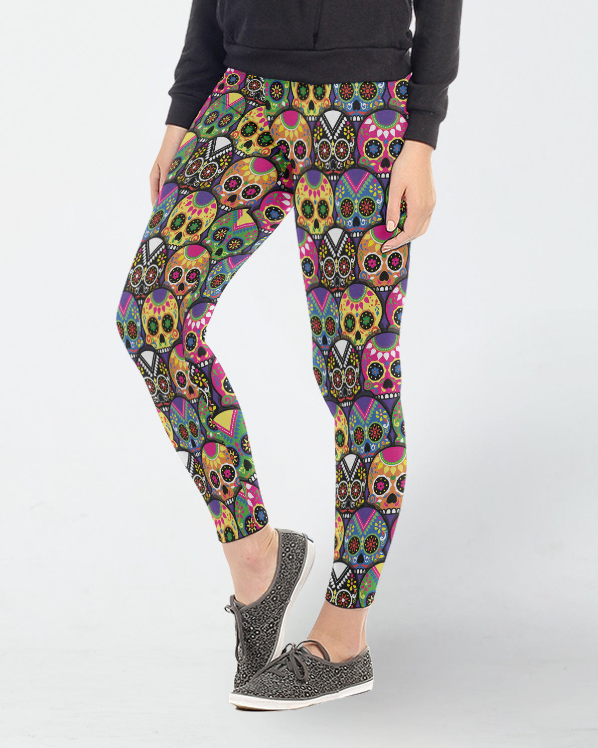 Candy-Colored Sugar Skulls Leggings