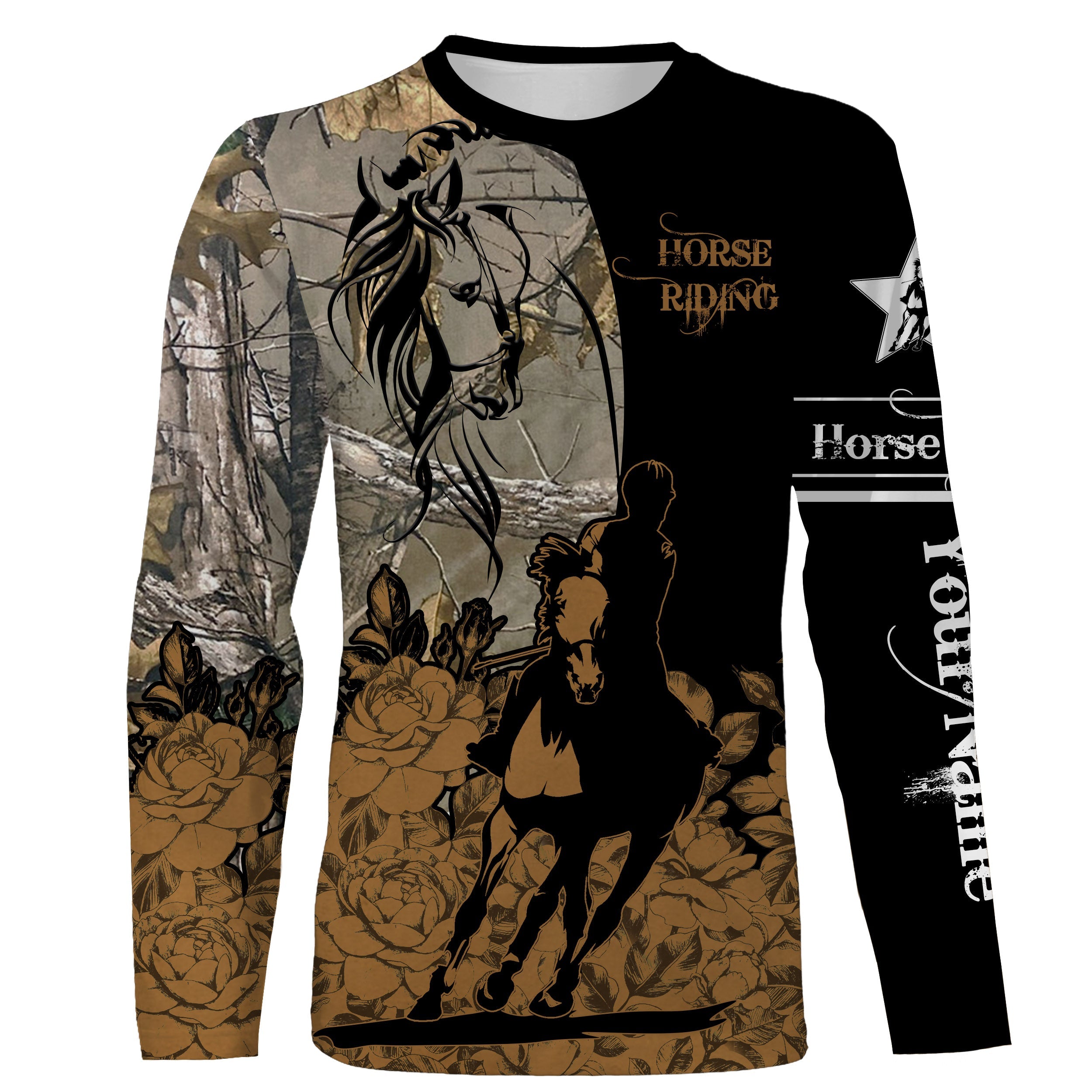 Girl Cowboy Riding Horse Tattoo Flower Customize Name 3D All Over Printed Shirts Personalized Gifts For Horse Lovers Nqs2736