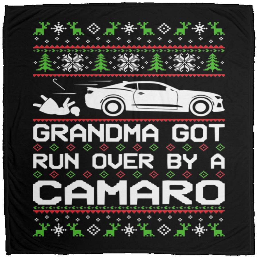 Wheel Spin Addict Ugly Christmas Chevy Camaro 6th Gen Fleece Blanket – 50×60