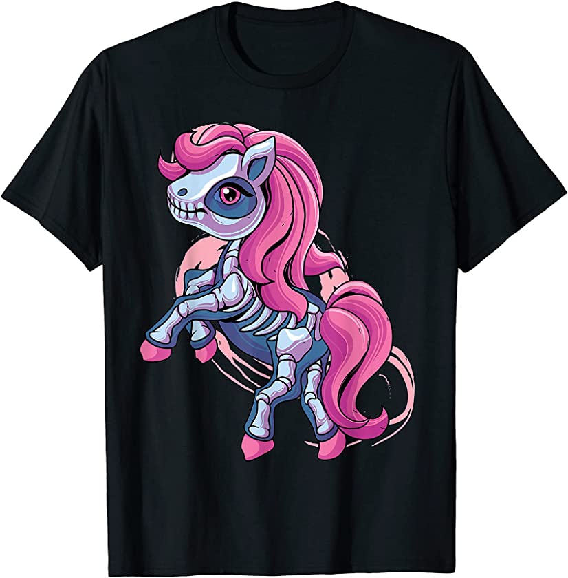 Sugar Skull Unicorn Mexican Pastel Goth Dia De Los Muertos T-Shirt