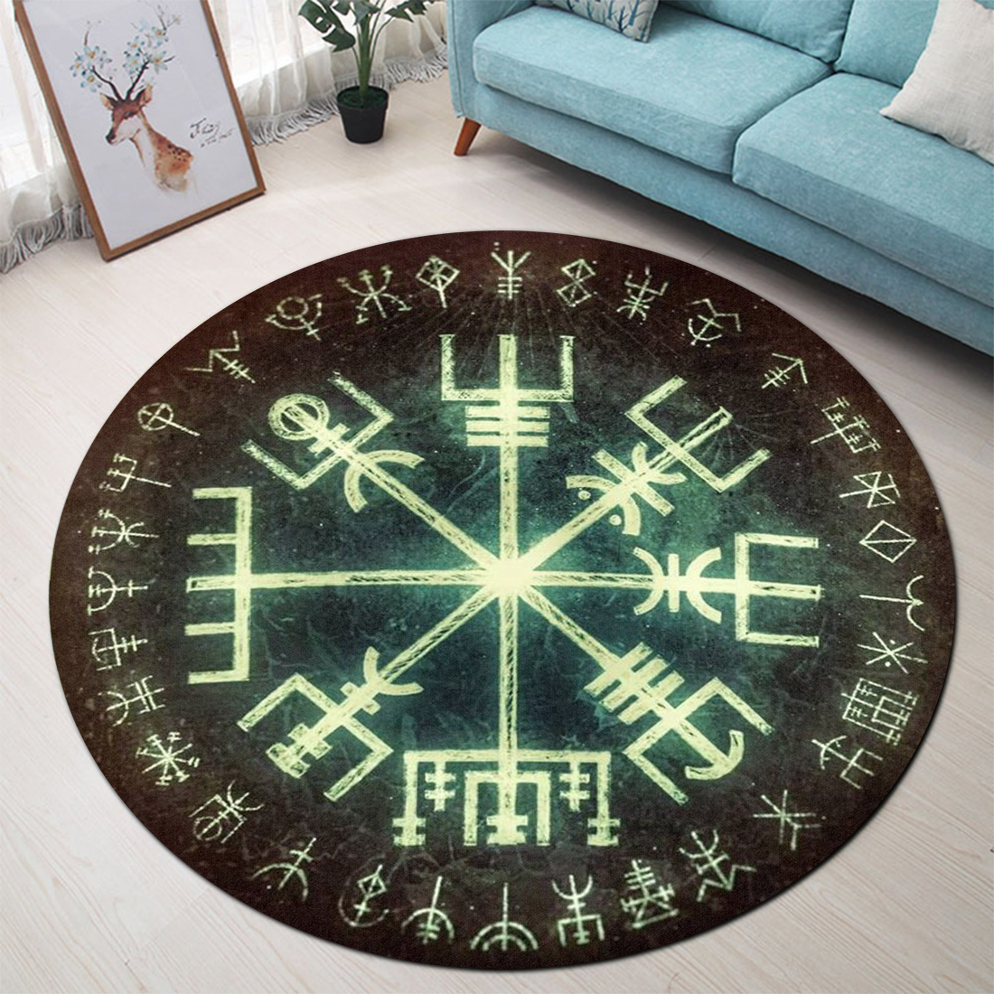 The Vegvisir Cipher Round Carpet All Over Print