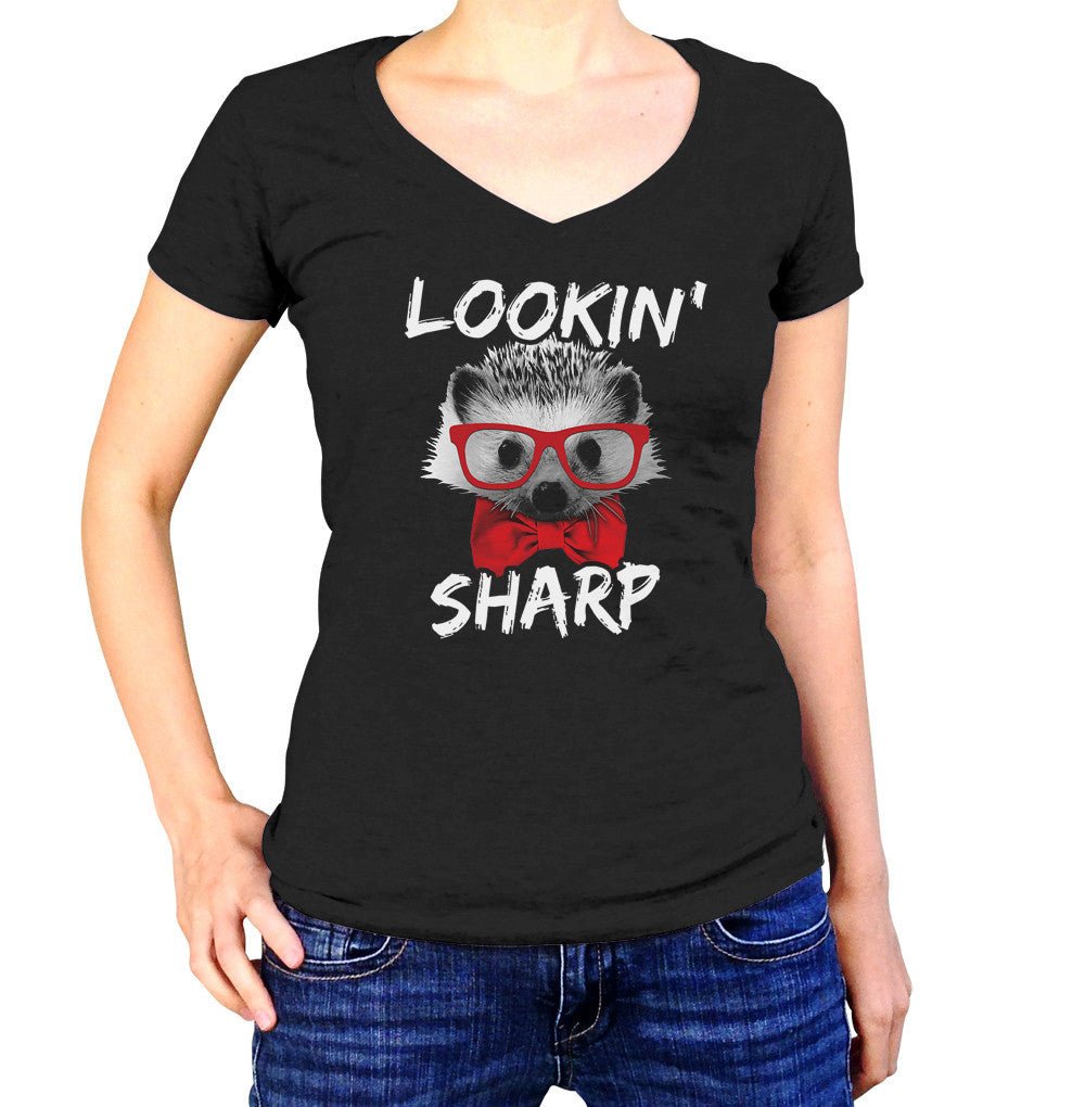 Women’S Looking Sharp Hedgehog Vneck T-Shirt