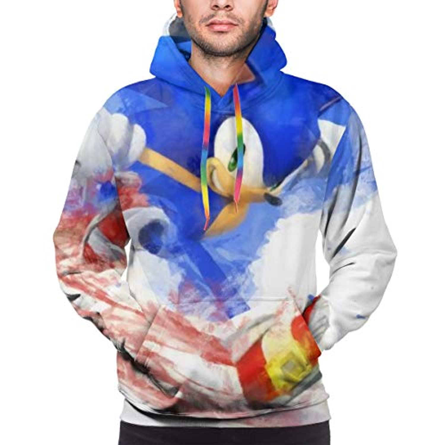 Cartoon Games Sonic Hoodie – Sonic the Hedgehog Light Blue 3D Print Pullover Hooded Sweatshirt