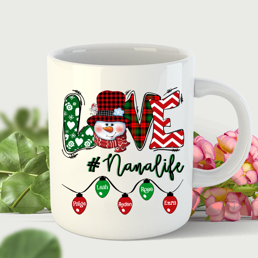 Love Grandma Life Snowman Christmas Mug