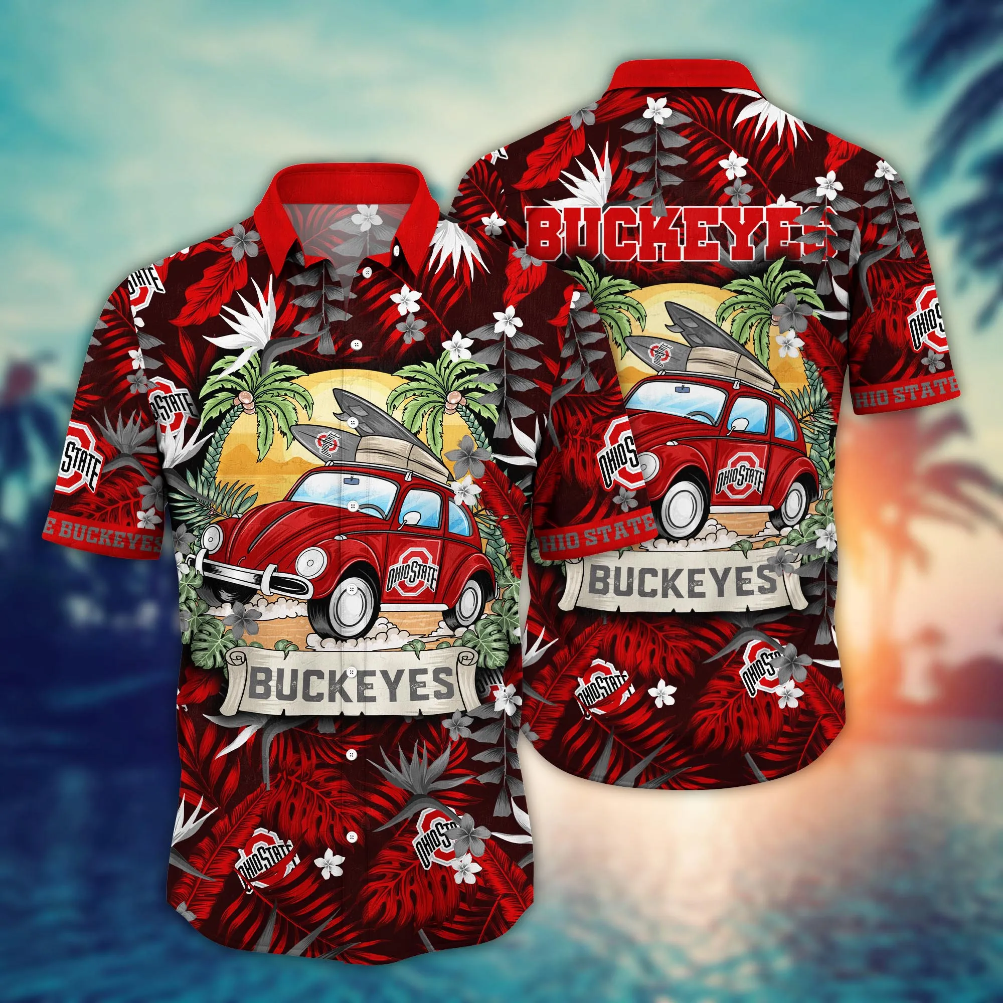 Ohio State Buckeyes NCCA Hawaiian Shirt Water Sportstime Aloha Shirt