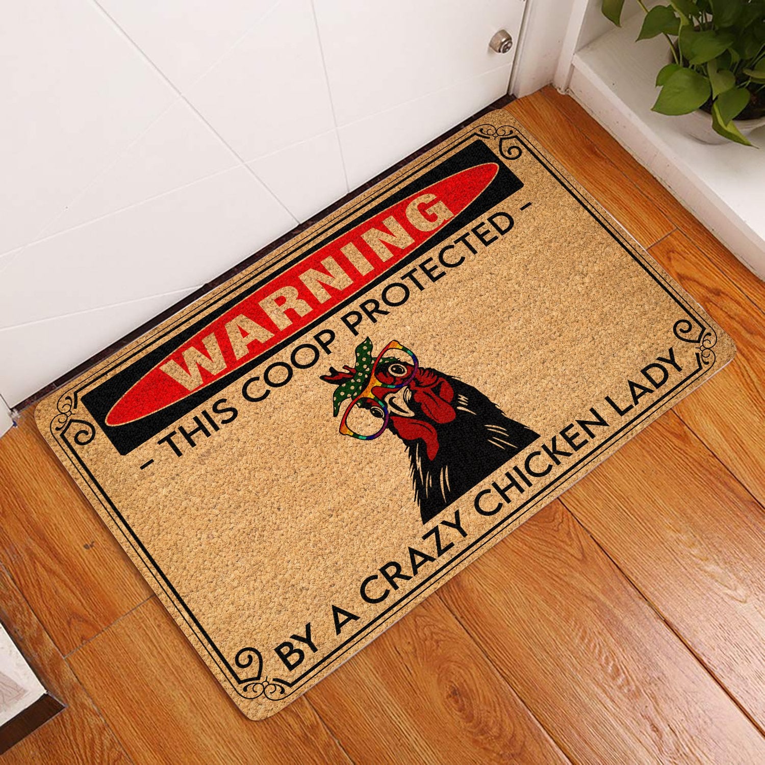 Crazy Chicken Lady All Over Printing Doormat Pre2176