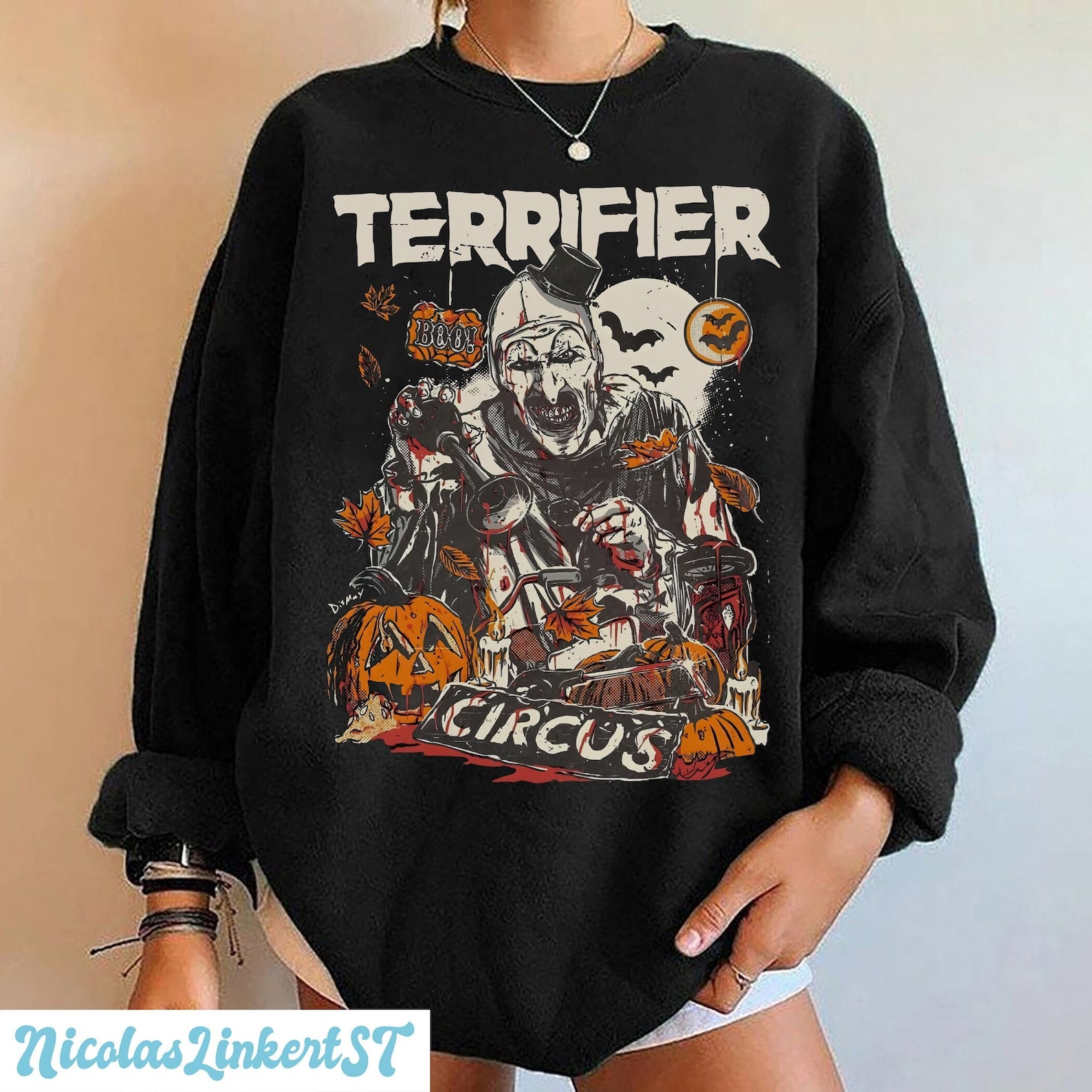 Vintage Sweatshirt Halloween 2D Crewneck Sweatshirt All Over Print Sweatshirt For Women Sweatshirt For Men Sws3662