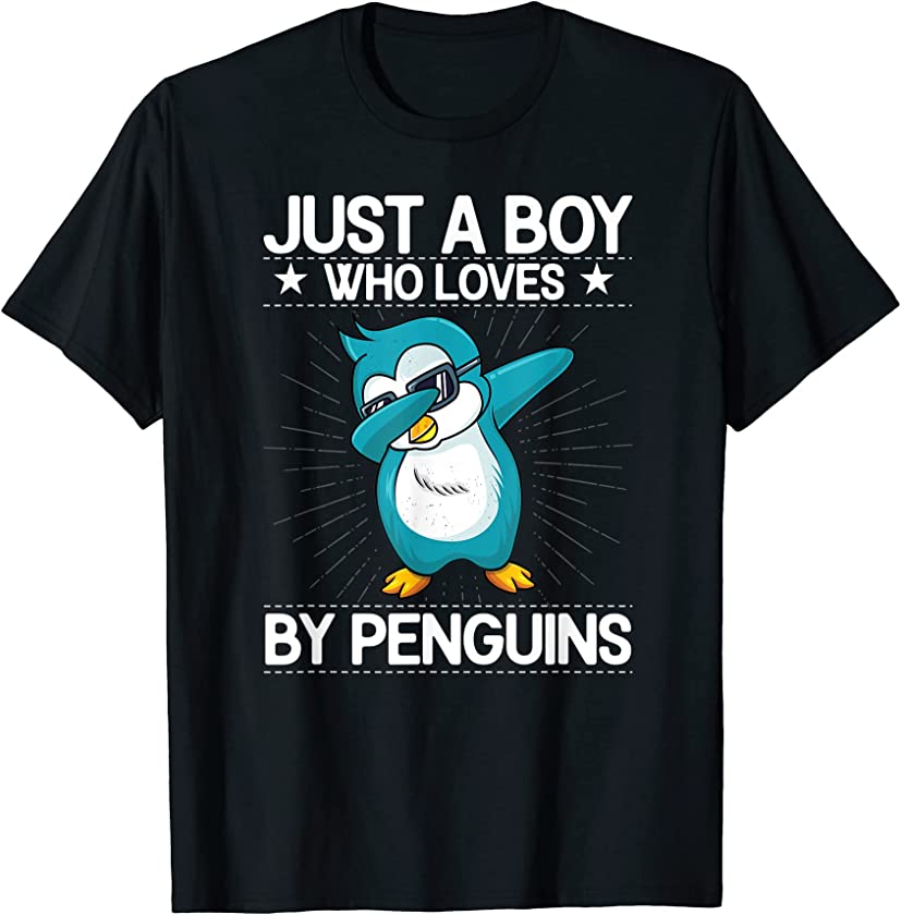 Funny Penguin Lovers Just a Boy Who Loves Dabbing Penguins T-Shirt