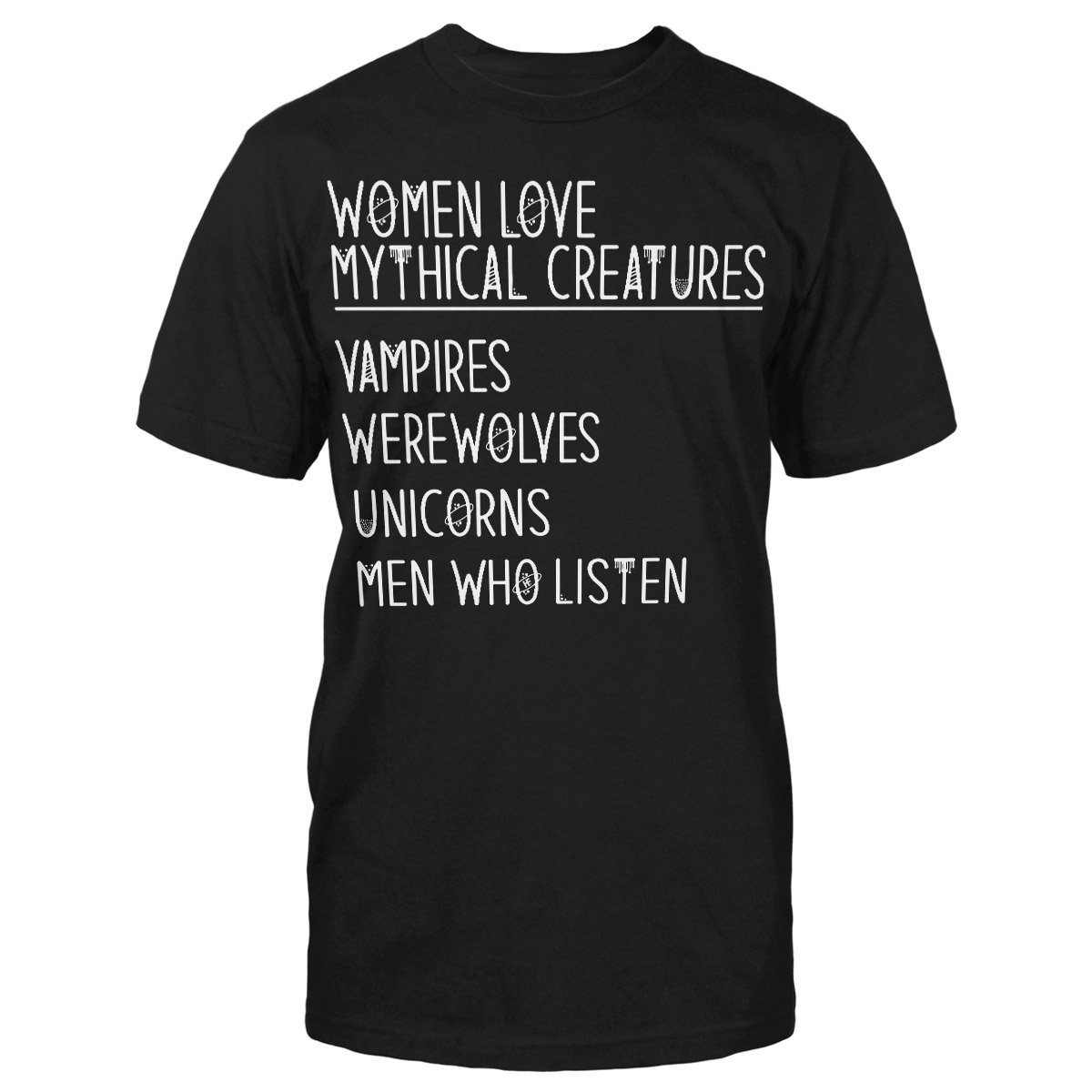 Women Love Mythical Creatures Black And White Shirt, Sarcastic Vampires Werewolves Unicorns Classic T-Shirt