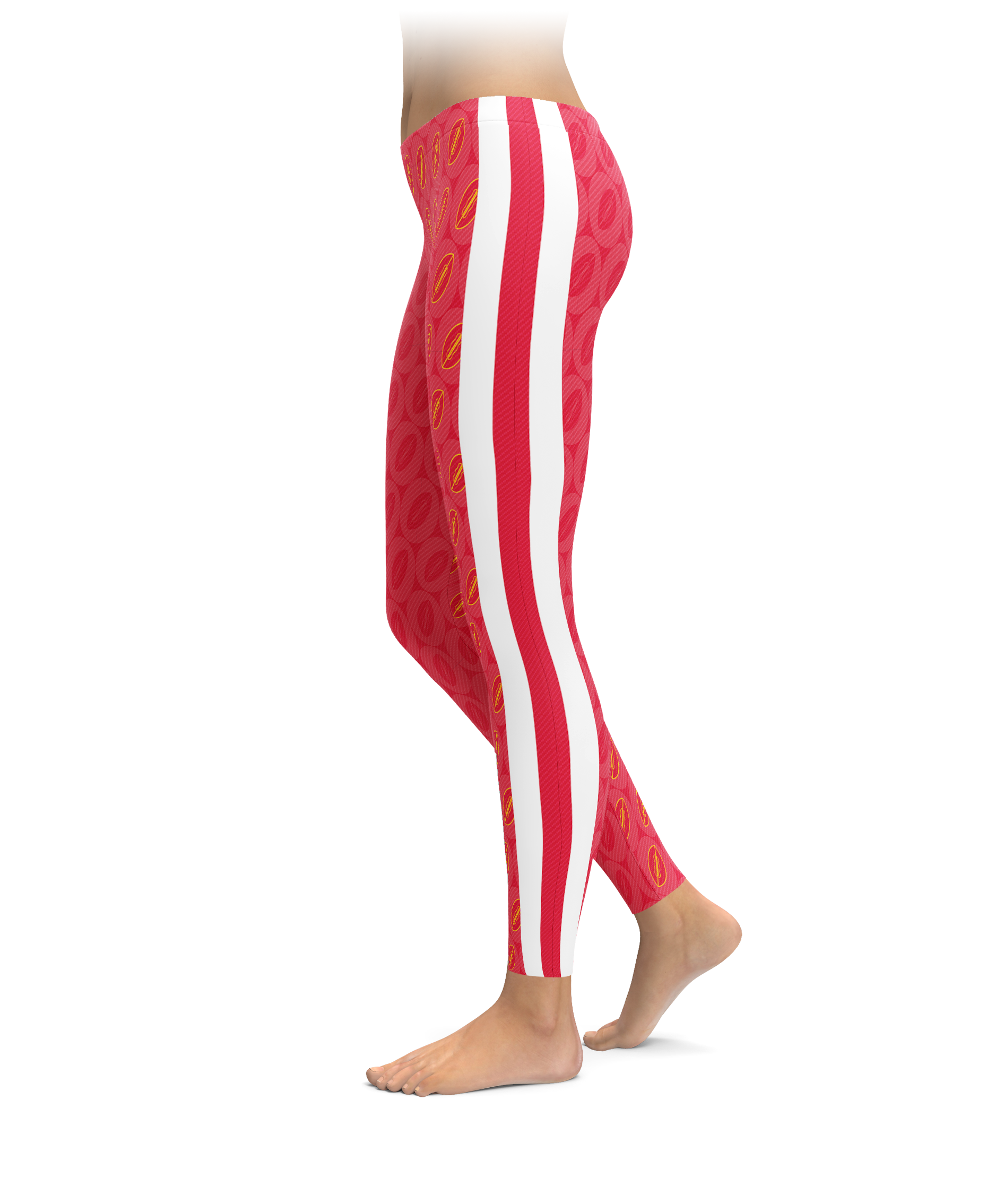 Kansas City Footballs & Stripes Leggings