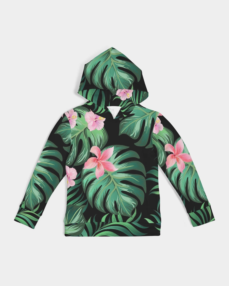 Summer Palm Leaves And Flowers Kids Hoodie