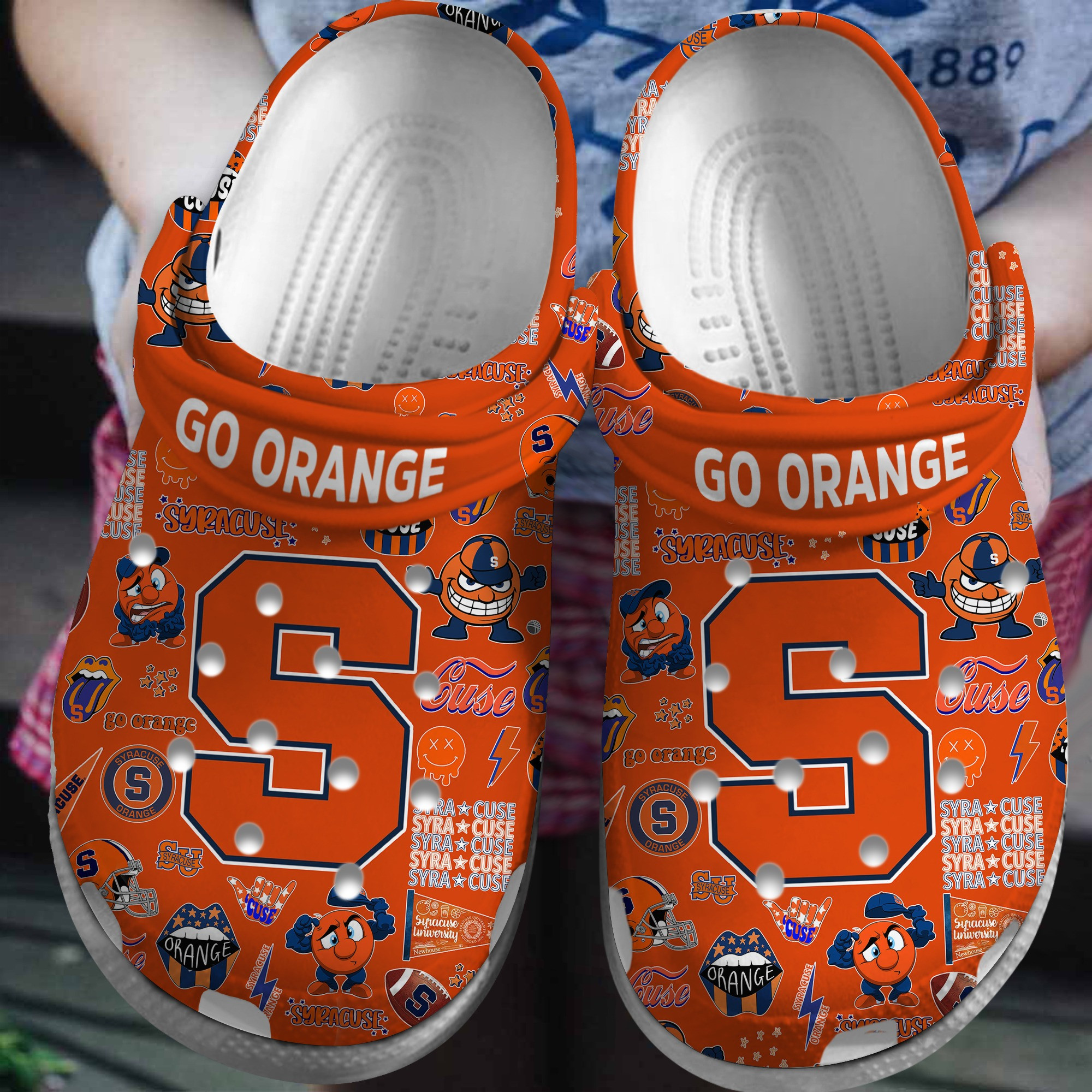 Syracuse Orange NCAA Sport Crocs Crocband Clogs Shoes Comfortable For Men Women and Kids 3