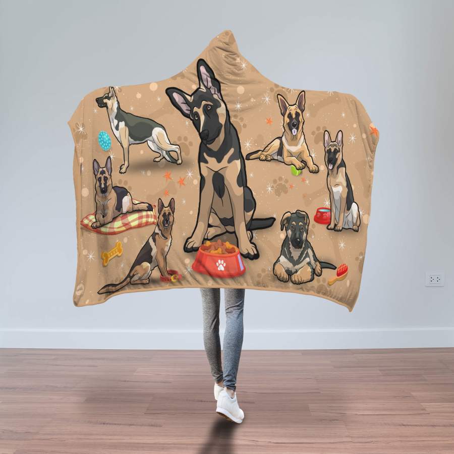 German Shepherd 3D Hooded Blanket