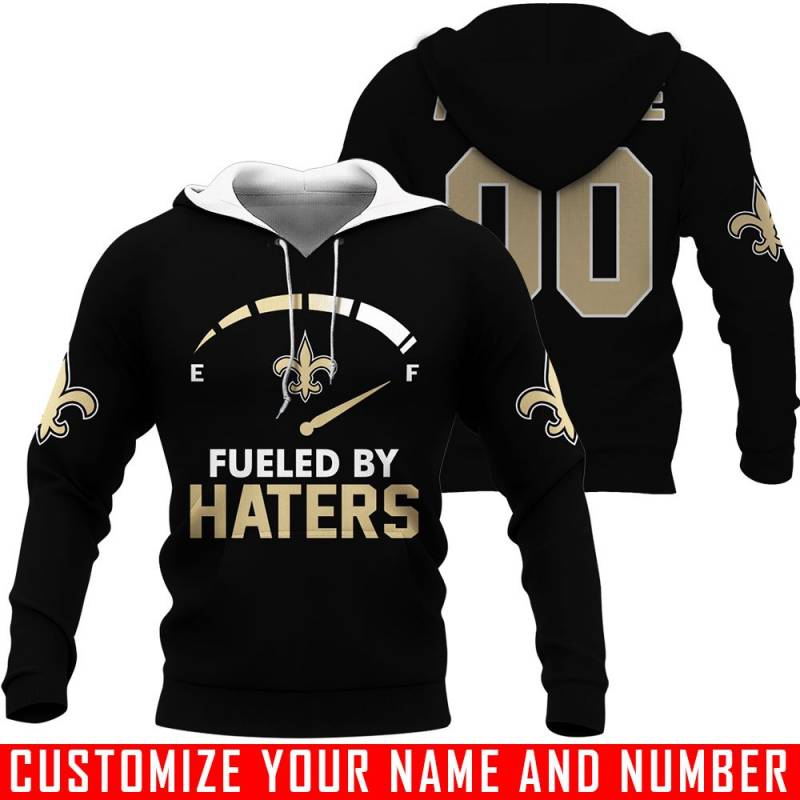 Fueled By Haters – New Orleans Saints – CUSTOMIZE NAME AND NUMBER – HOT SALE 3D PRINTED – NOT IN STORE