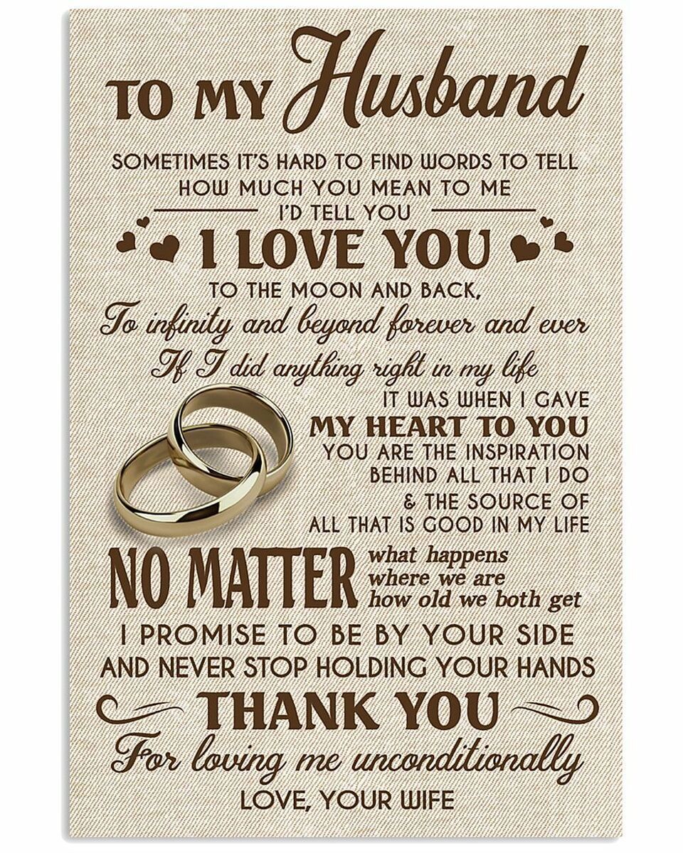 To My Husband I Gave My Heart To You Rings Vertical Poster