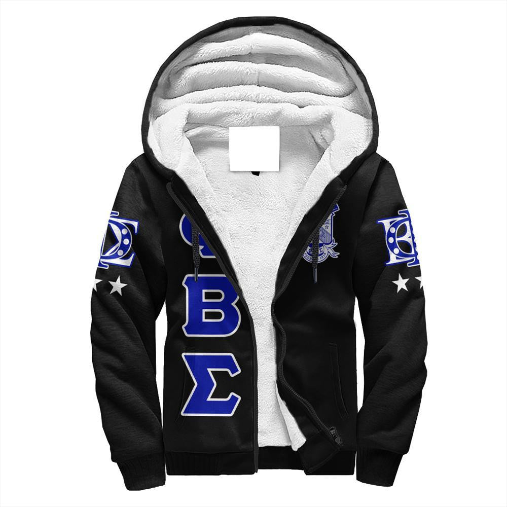 Fraternity Hoodie – Phi Beta Sigma Letters Sherpa Hoodie