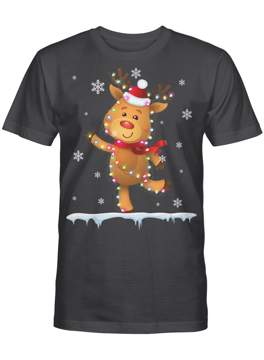 AmazeStyleZ Santa’s Reindeer, Ugly Christmas Sweater, Christmas Gift Ideas, Christmas Tree RUDOLPH Red Nose Reindeer Tee Santa Christmas Xmas T-Shirt