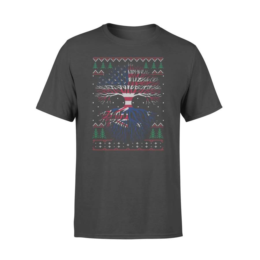 Australian Roots American US Grown Flag Ugly Christmas – Standard T-shirt