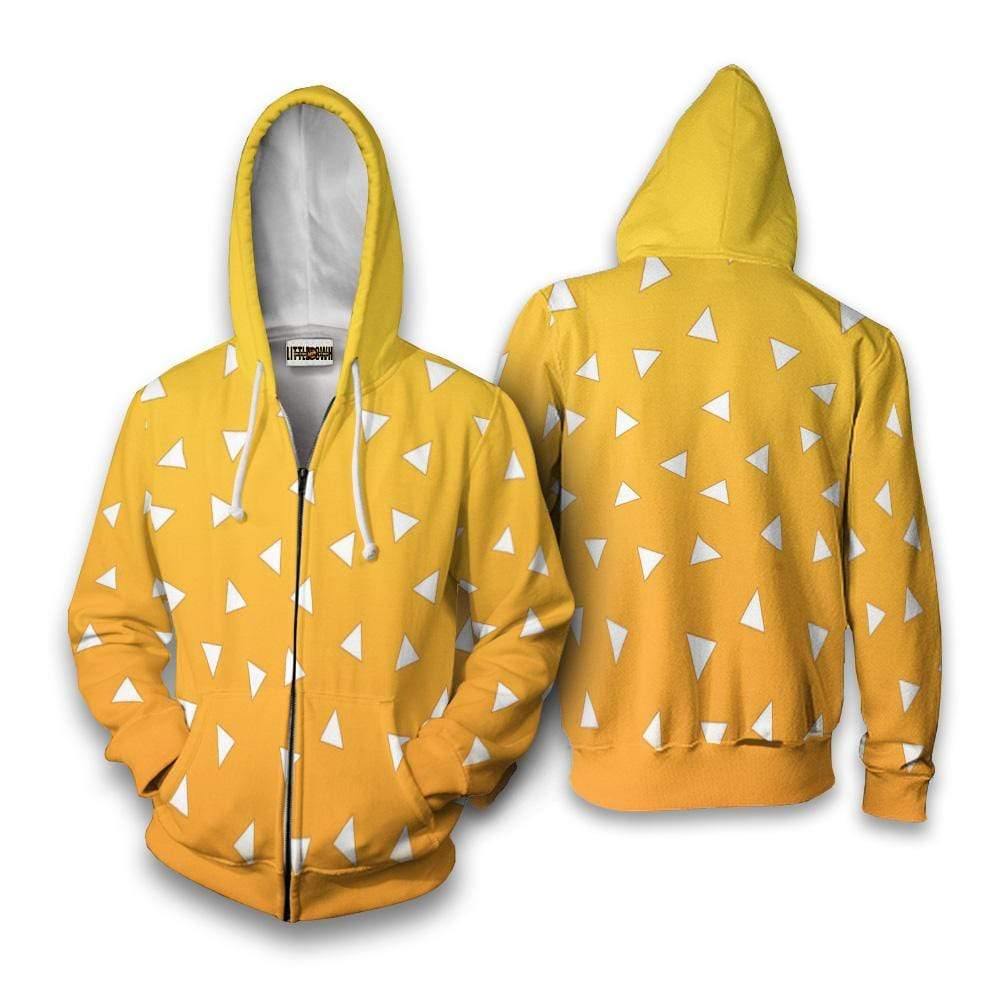 Zenitsu Pattern Hoodie Demon Slayer Anime Casual Cosplay Costume