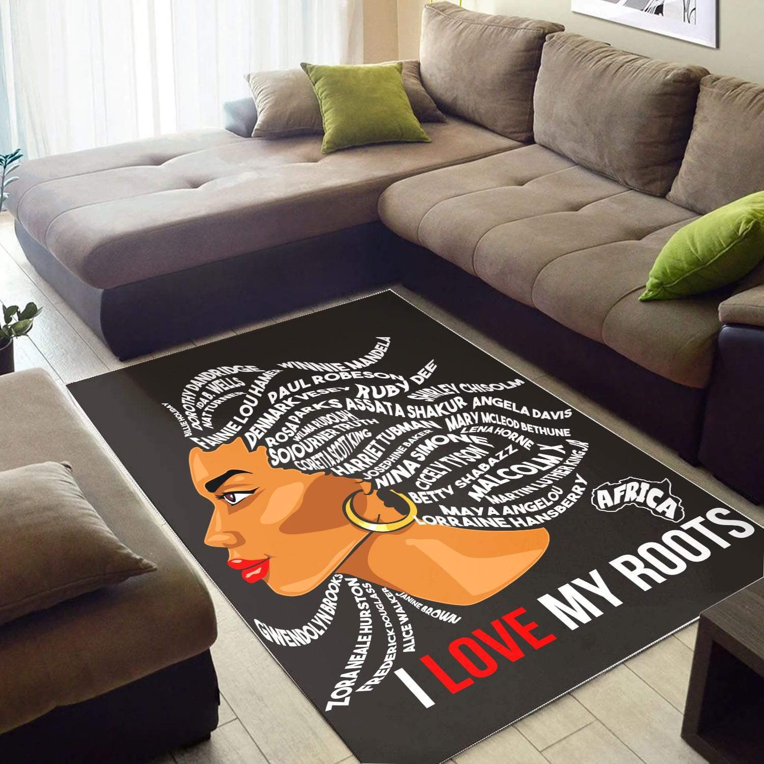 WonderBlackGirl – African American I Love My Roots Black Rug Gifts