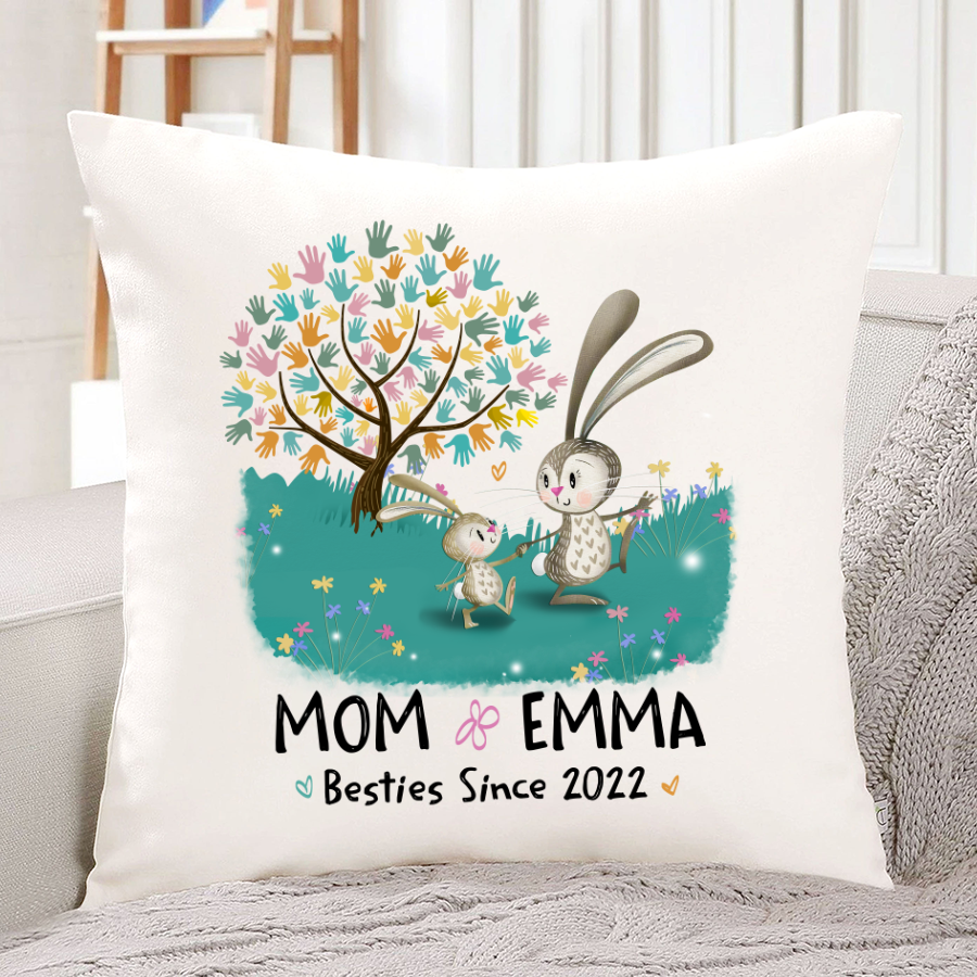 Bunny Mom And Kid Besties Indoor Pillow