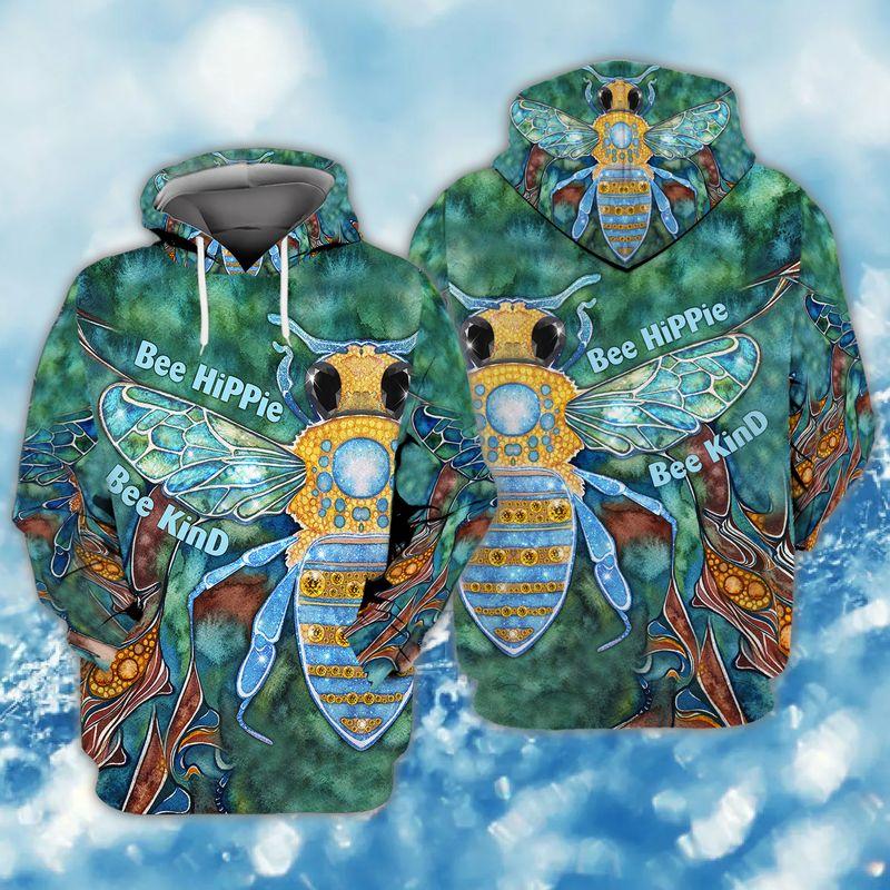 Bee Hippie Bee Kind 3D Hoodie