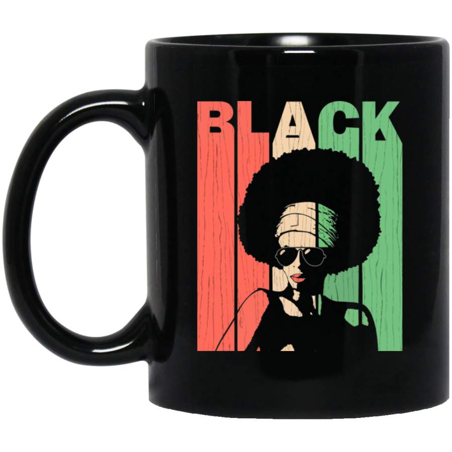 African American Coffee Mug Vintage Black Queen Art 11oz – 15oz Black Mug