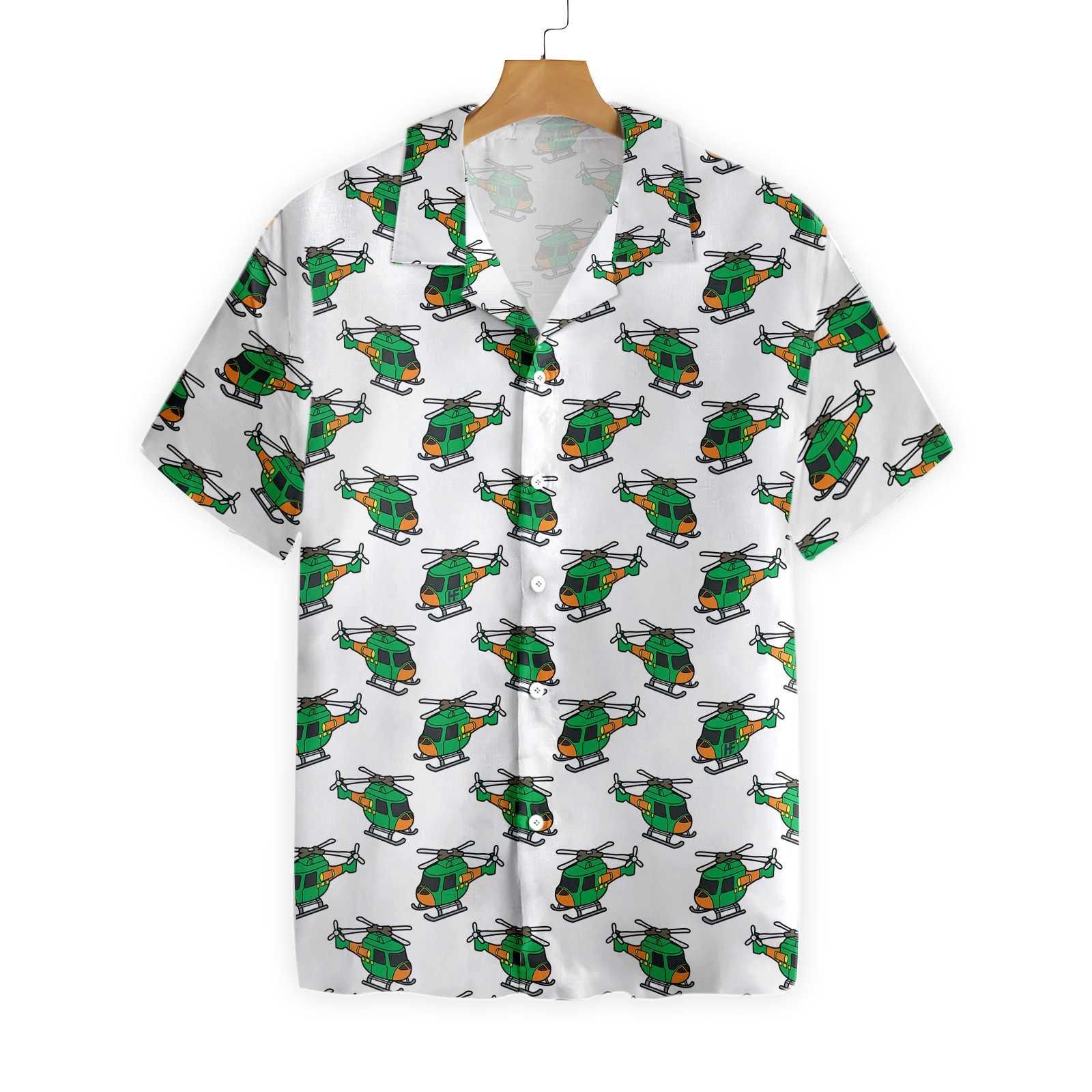 Helicopter Green Hawaii Shirt Ha75490