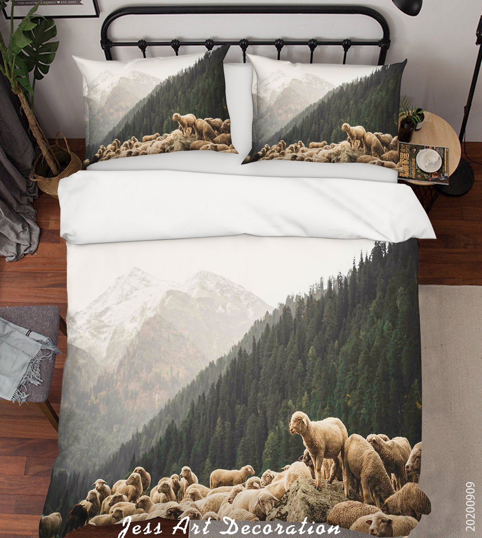 3D Nature Animal Sheep Quilt Cover Set Bedding Set Duvet Cover Pillowcases Wj 6029