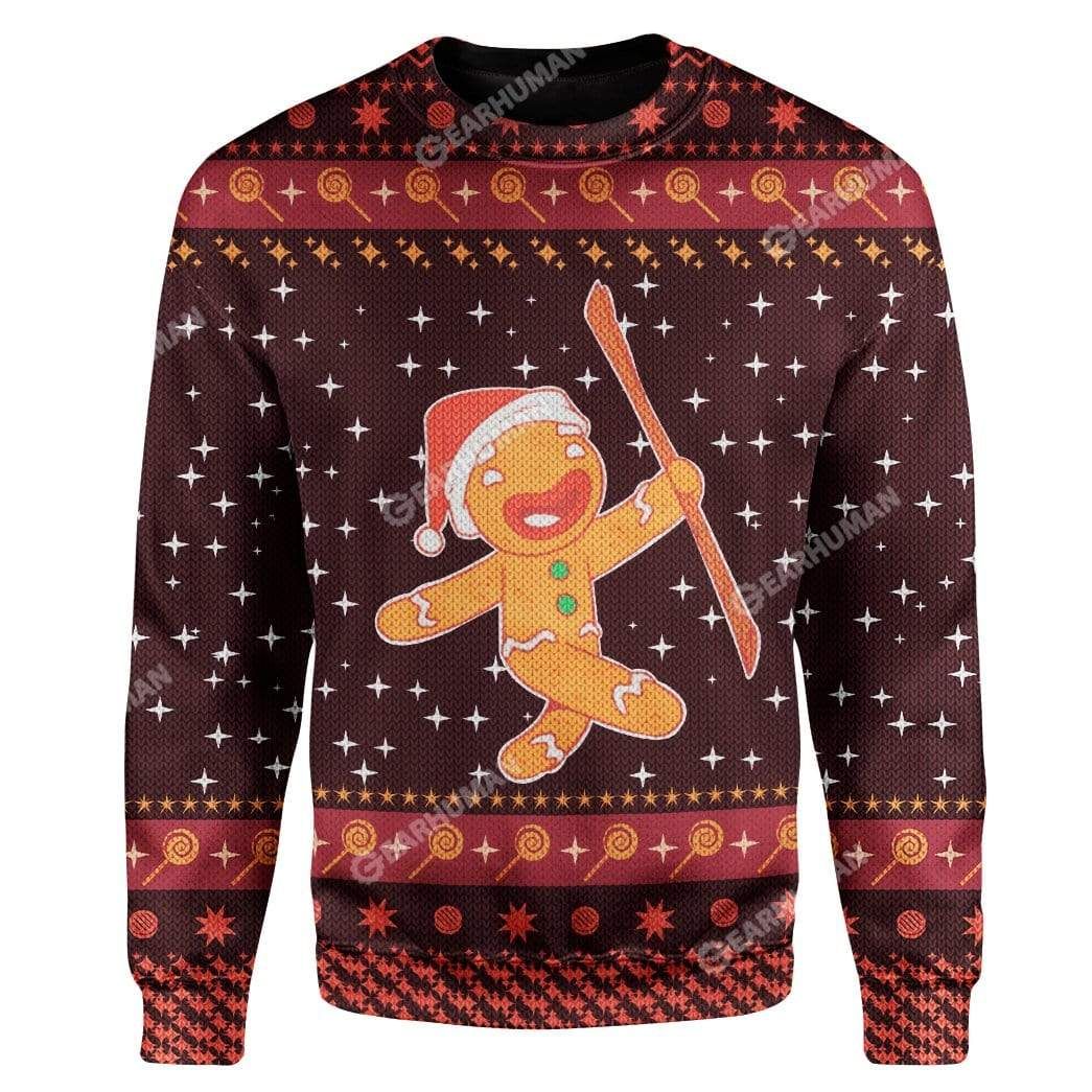 Ugly Christmas Cute Christmas Gingerbread Sweater Apparel – Brastrend