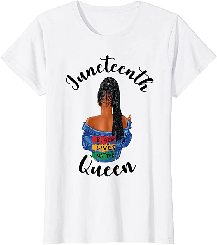 Womens Juneteenth Queen Black History Month Fist Black Power T-Shirt