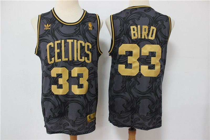 Boston Celtics Larry Bird #33 NBA New Arrival Golden Brandedition Black Jersey