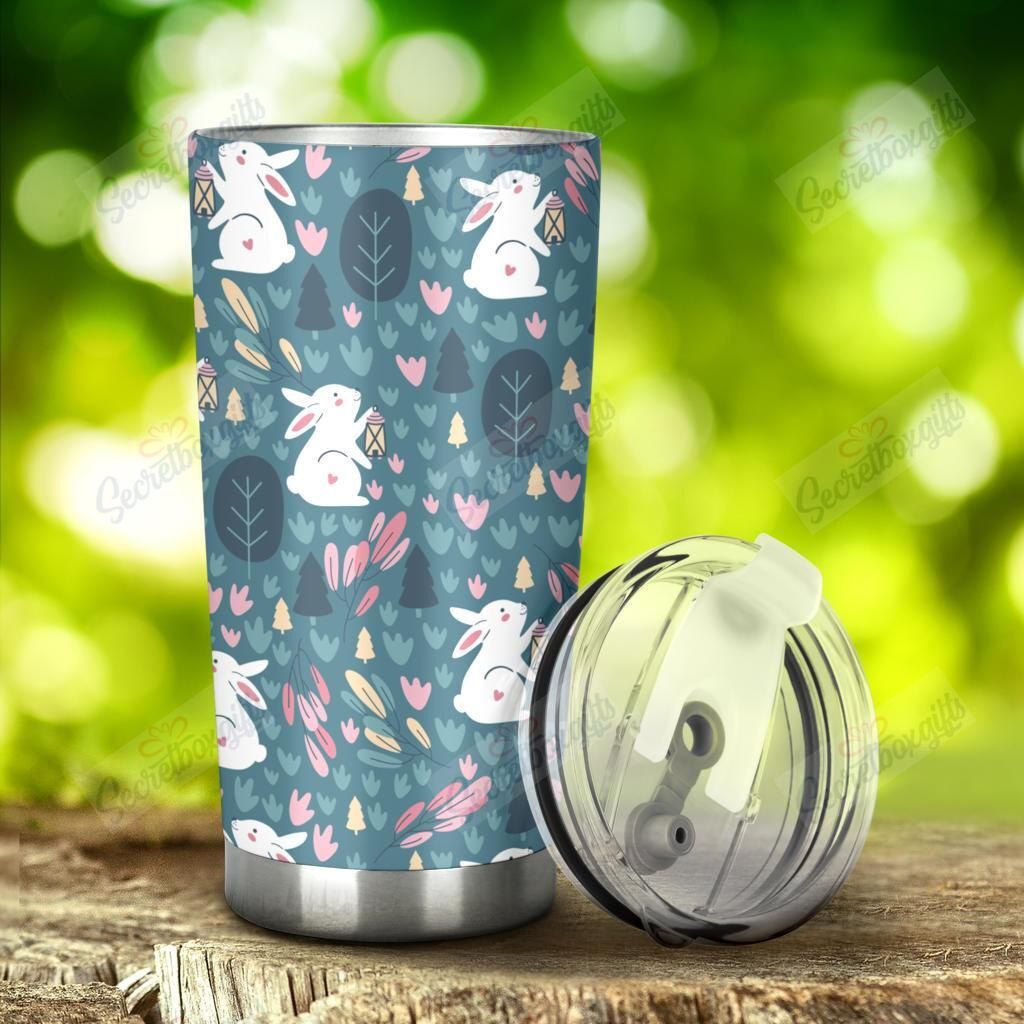 Personalized Cute Rabbit Pattern Nc1211381Cl Stainless Steel Tumbler Travel Customize Name, Text, Number, Image