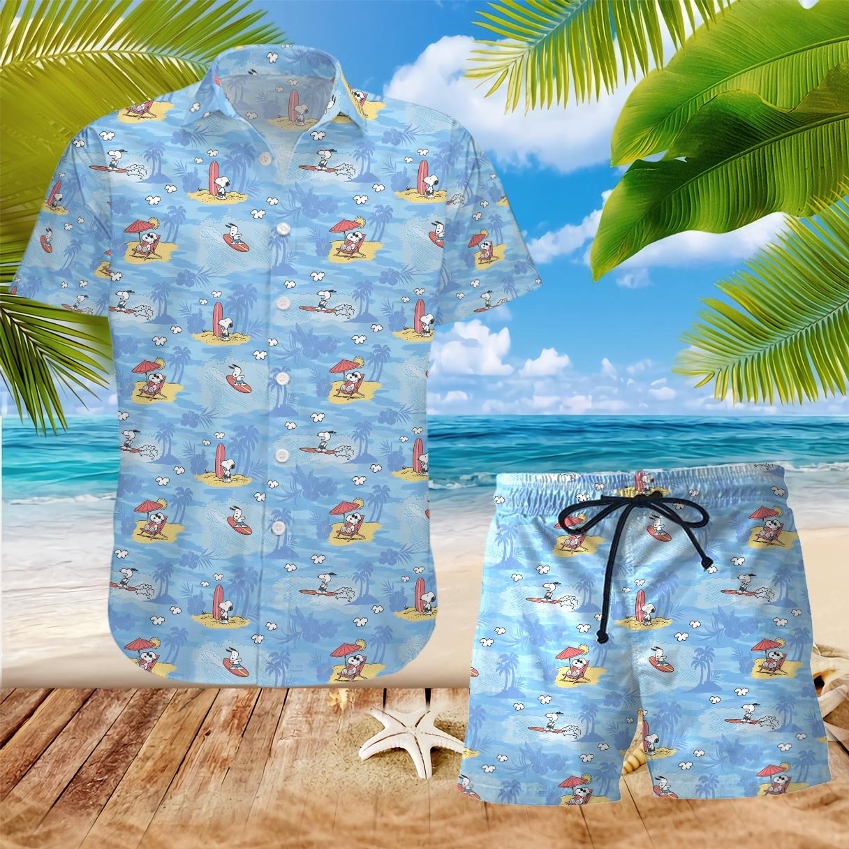 Snp Hawaiian Shirt Beach Short Dress Ha23046