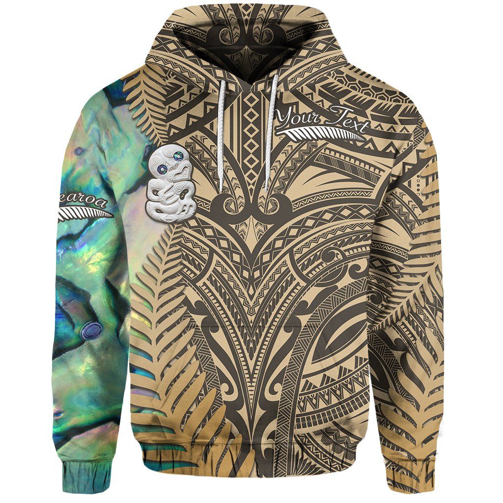 (Custom Personalised) Simple Hoodie Maori Hei Tiki and Paua – Golden K13