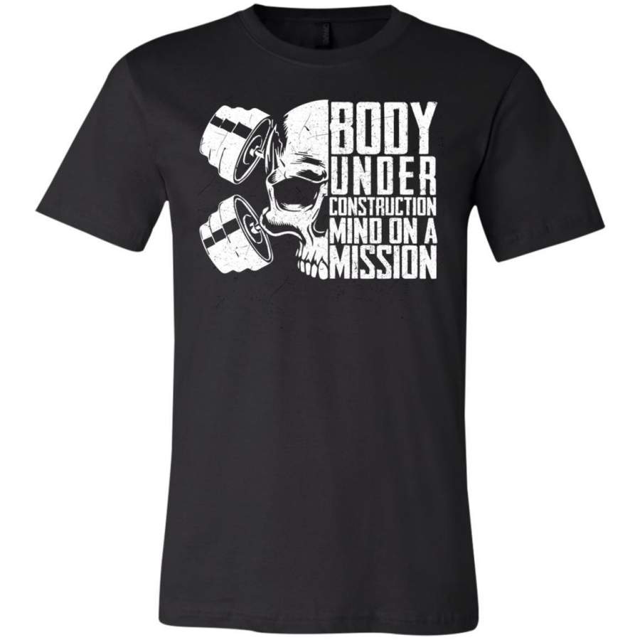 AGR Body Under Construction Mission Skull Gym Shirt