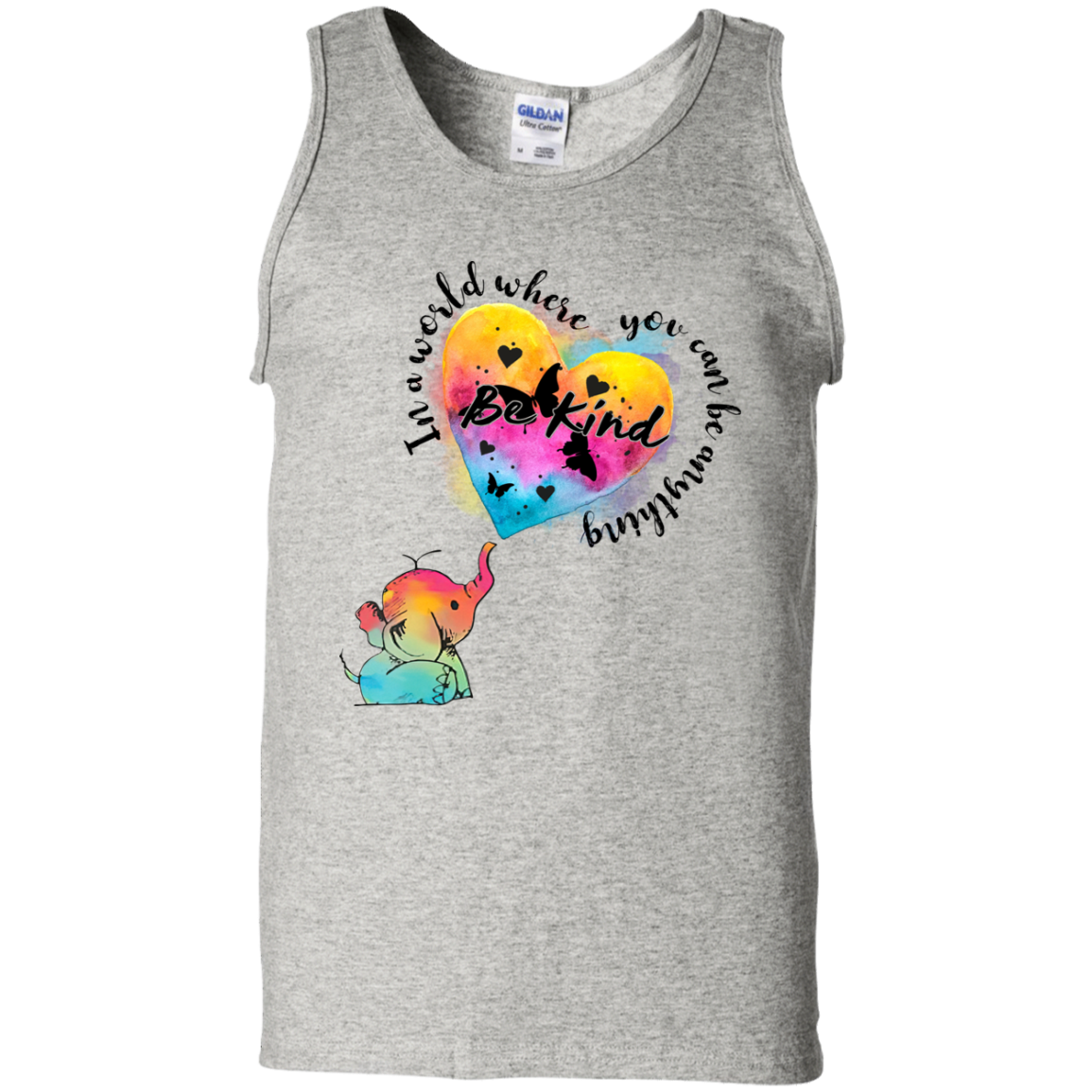 Be Kind Elephant 100% Cotton Tank Top