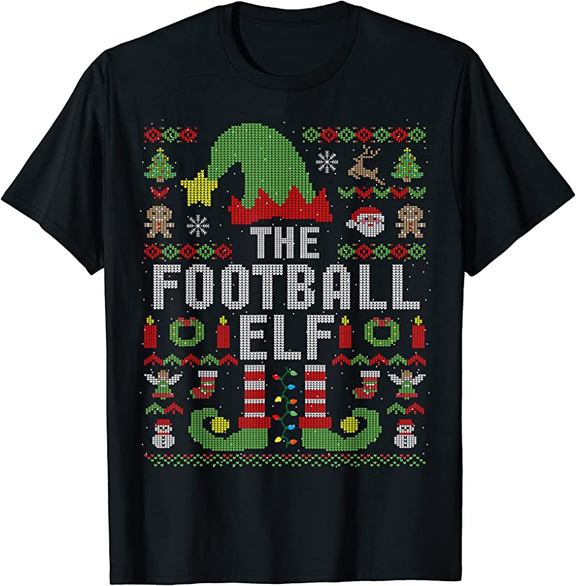 The Football Elf Ugly Christmas Matching Family Group T-Shirt