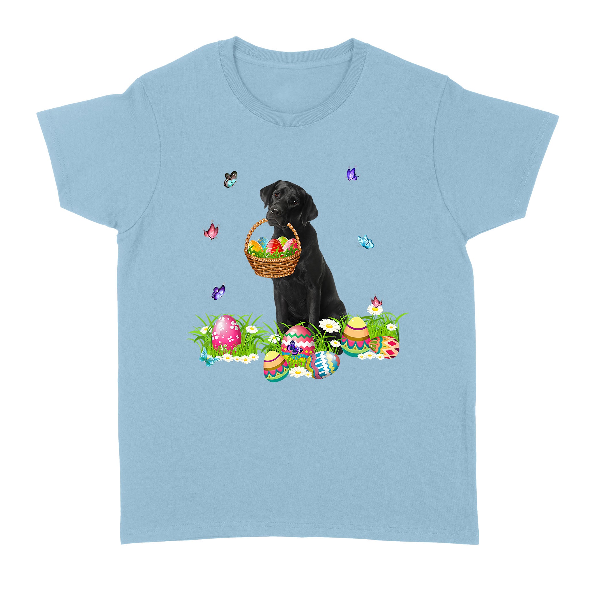 Dog Lover Bunny Black Labrador Dog Easter Eggs – Standard Women’s T-shirt