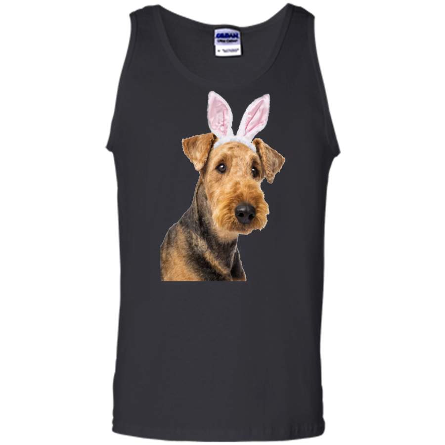 Airedale Terrier Wearing Easter Bunny Ears Dog T-Shirt Tank Top