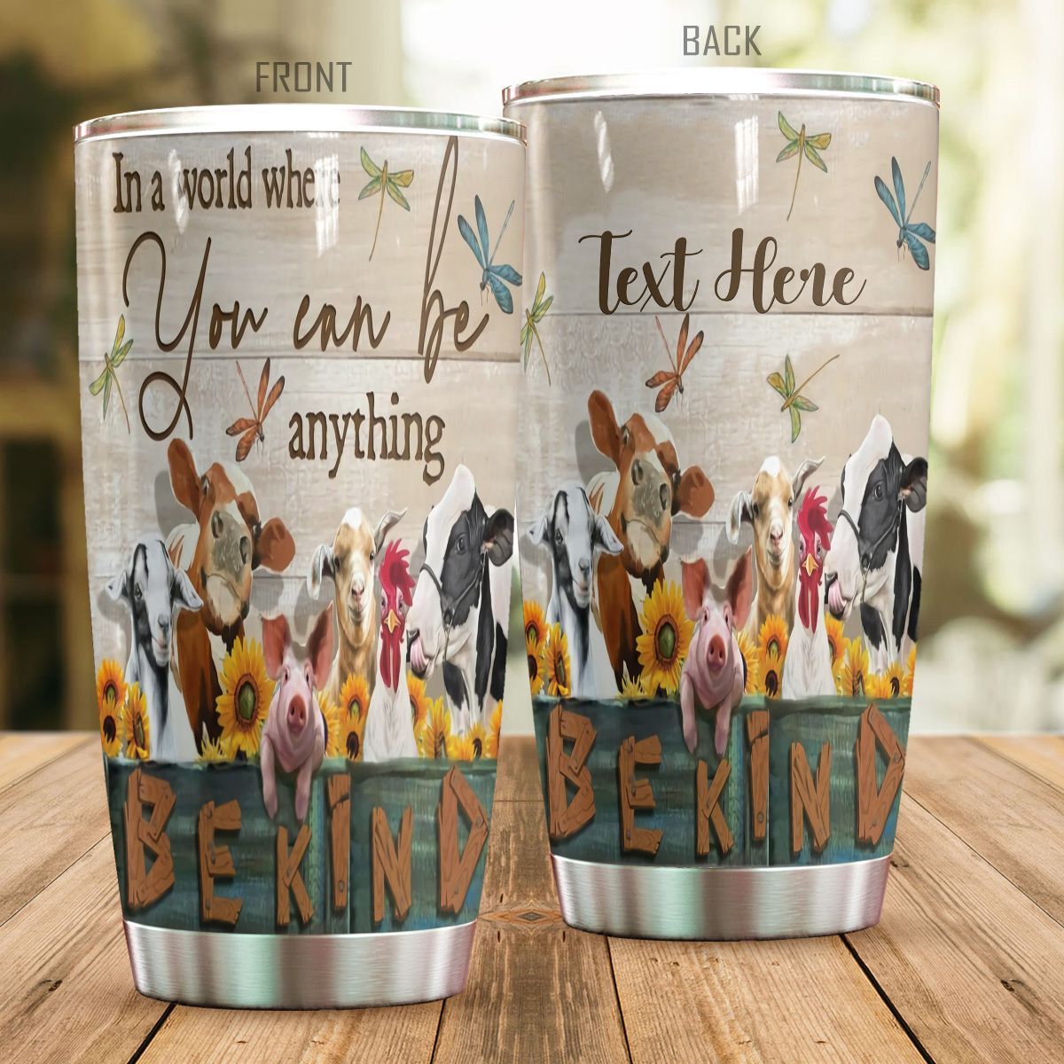 Personalized Farm Animal In A World Where You Can Be Anything Stainless Steel Tumbler Perfect Gifts For Farm Animal Lover Tumbler Cups For Coffee/Tea, Great Customized Gifts For Birthday Christmas Thanksgiving