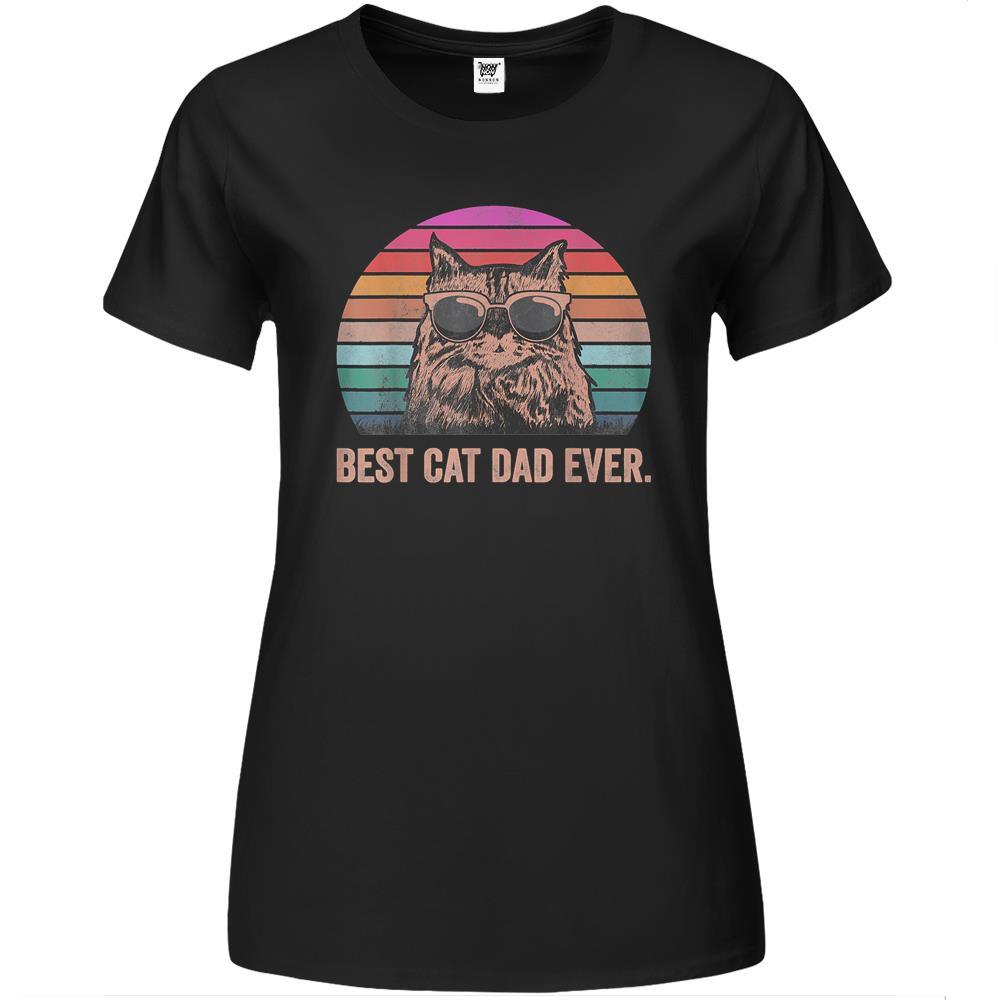 Best Cat Dad Ever Papa Birthday Father’s Day Kitten Premium Womens Tshirts