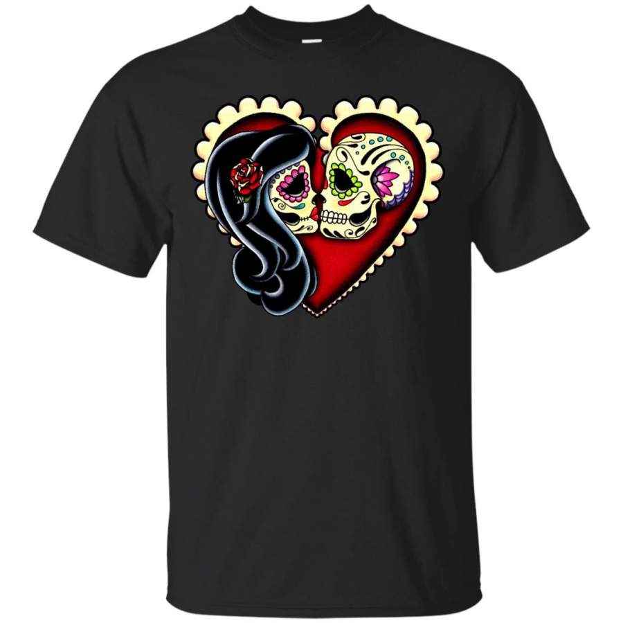 DAY OF THE DEAD – Ashes Dia de los Muertos Couple Day of the Dead Sugar Skull Lovers T Shirt & Hoodie
