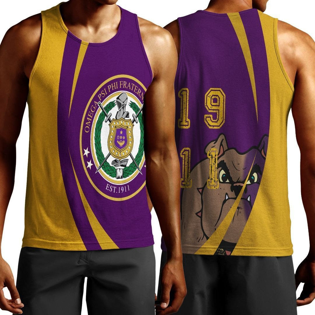 Fraternity Tank Top – Omega Psi Phi Bulldog Circle Tank Top