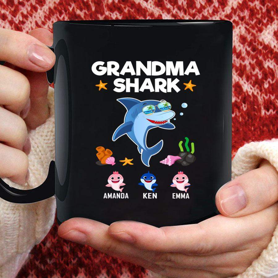 PERSONALIZED GRANDMA SHARK KIDS NAMES SHIRT