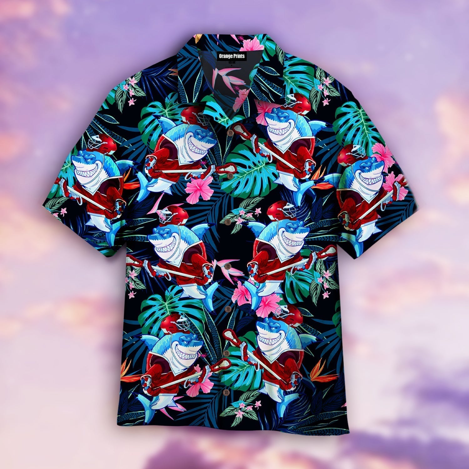 Lacrosse Shark Floral Aloha Hawaii Shirts For Men And Women Ha108004