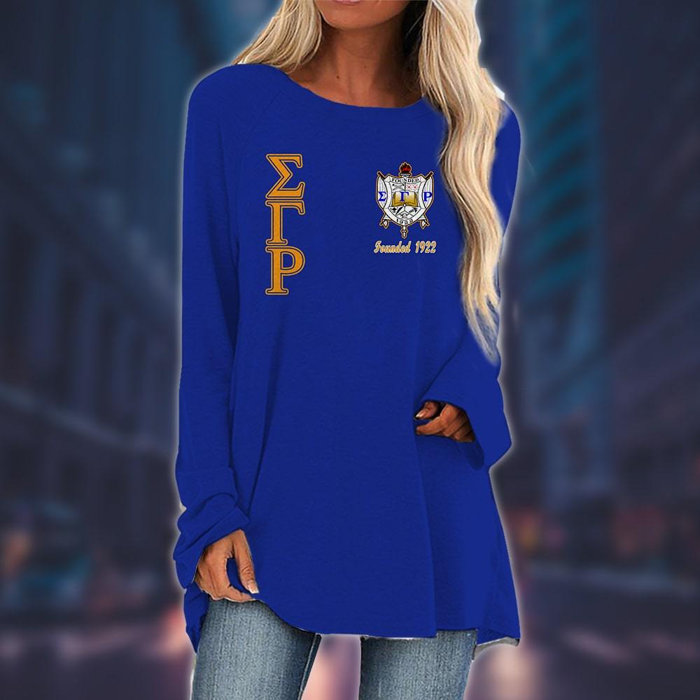 Sigma Gamma Rho Long Sleeve Loose Tunic Top 01